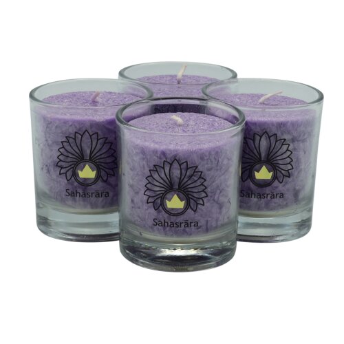 CHAKRA Candle, ca. 6 cm, set of 4, VIOLET