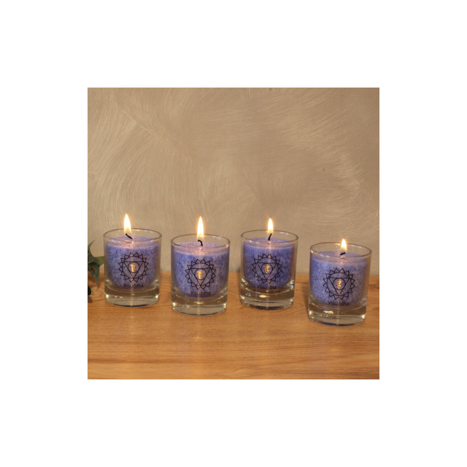 CHAKRA Candle, ca. 6 cm, set of 4, LIGHT BLUE