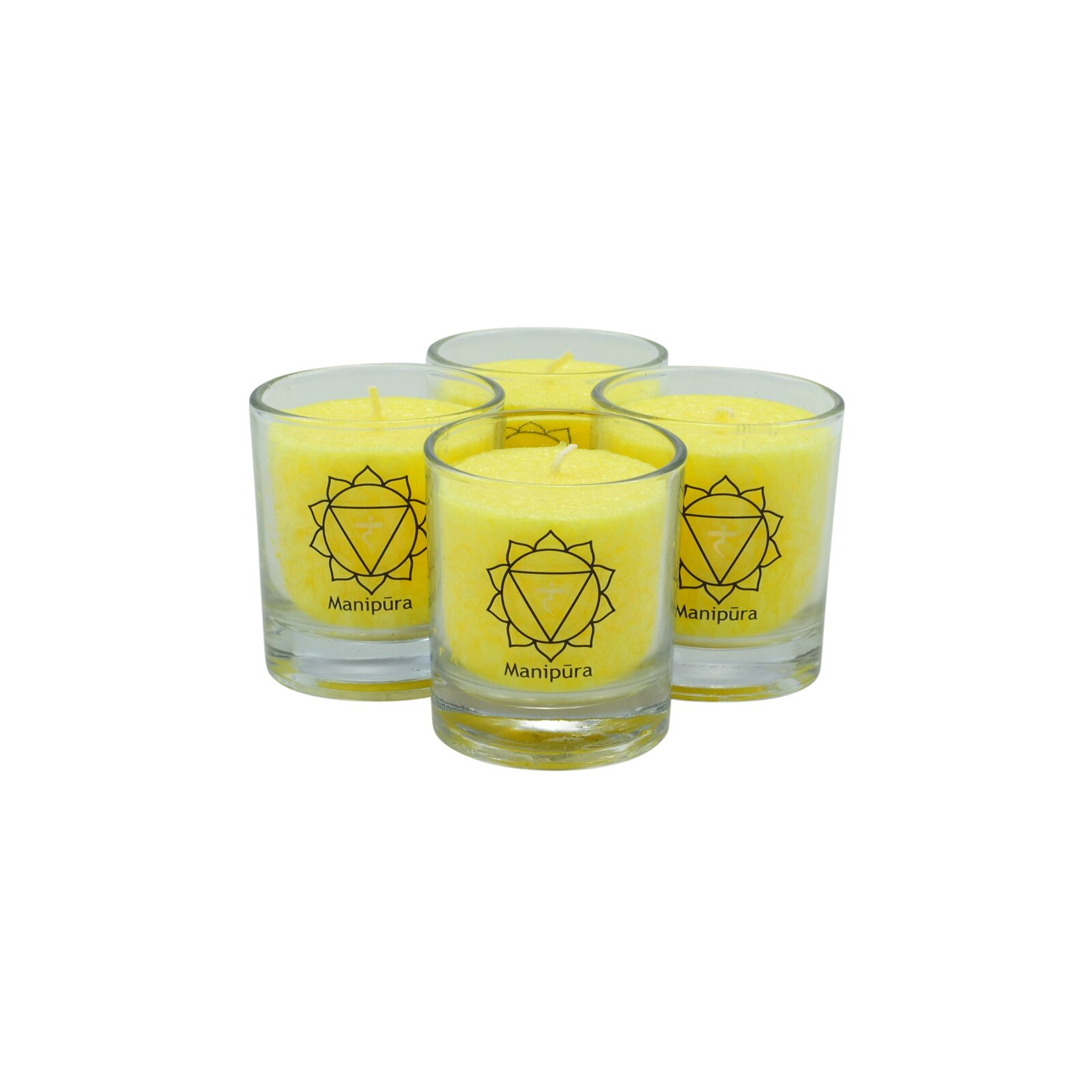 CHAKRA Candle, ca. 6 cm, set of 4, YELLOW