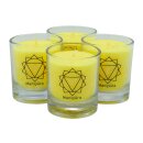 CHAKRA Candle, ca. 6 cm, set of 4, YELLOW