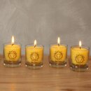 CHAKRA Candle, ca. 6 cm, set of 4, YELLOW