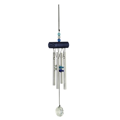 Wind Chime GEM Tunes with Crystal, ca. 27 cm, blue