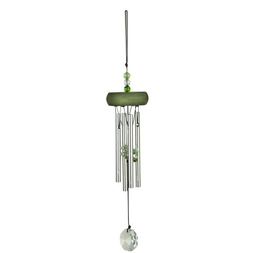 Wind Chime GEM Tunes with Crystal, ca. 27 cm, green