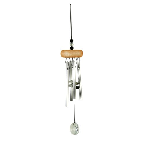 Wind Chime GEM Tunes with Crystal, ca. 27 cm, grey
