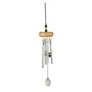 Wind Chime GEM Tunes with Crystal, ca. 27 cm, grey