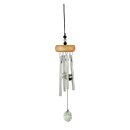 Wind Chime GEM Tunes with Crystal, ca. 27 cm, grey