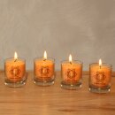 CHAKRA Candle, ca. 6 cm, set of 4, ORANGE