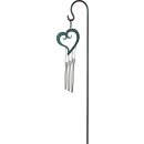 Musical Ornament Stake Chime, Heart, ca. 18"