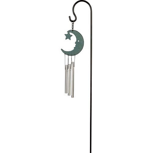 Musical Ornament Stake Chime, Moon, ca. 18"