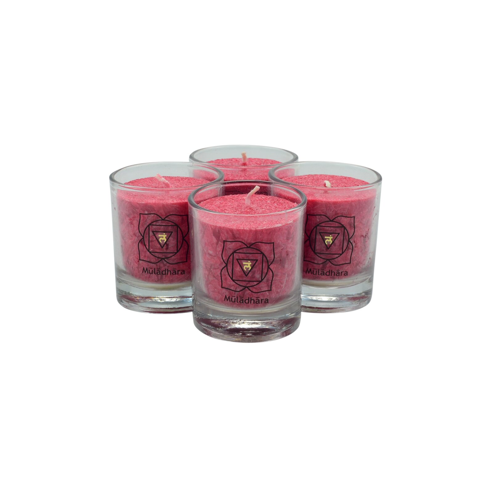 CHAKRA Candle, ca. 6 cm, set of 4, RED
