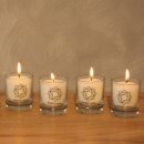 CHAKRA Candle, ca. 6 cm, set of 4, WHITE