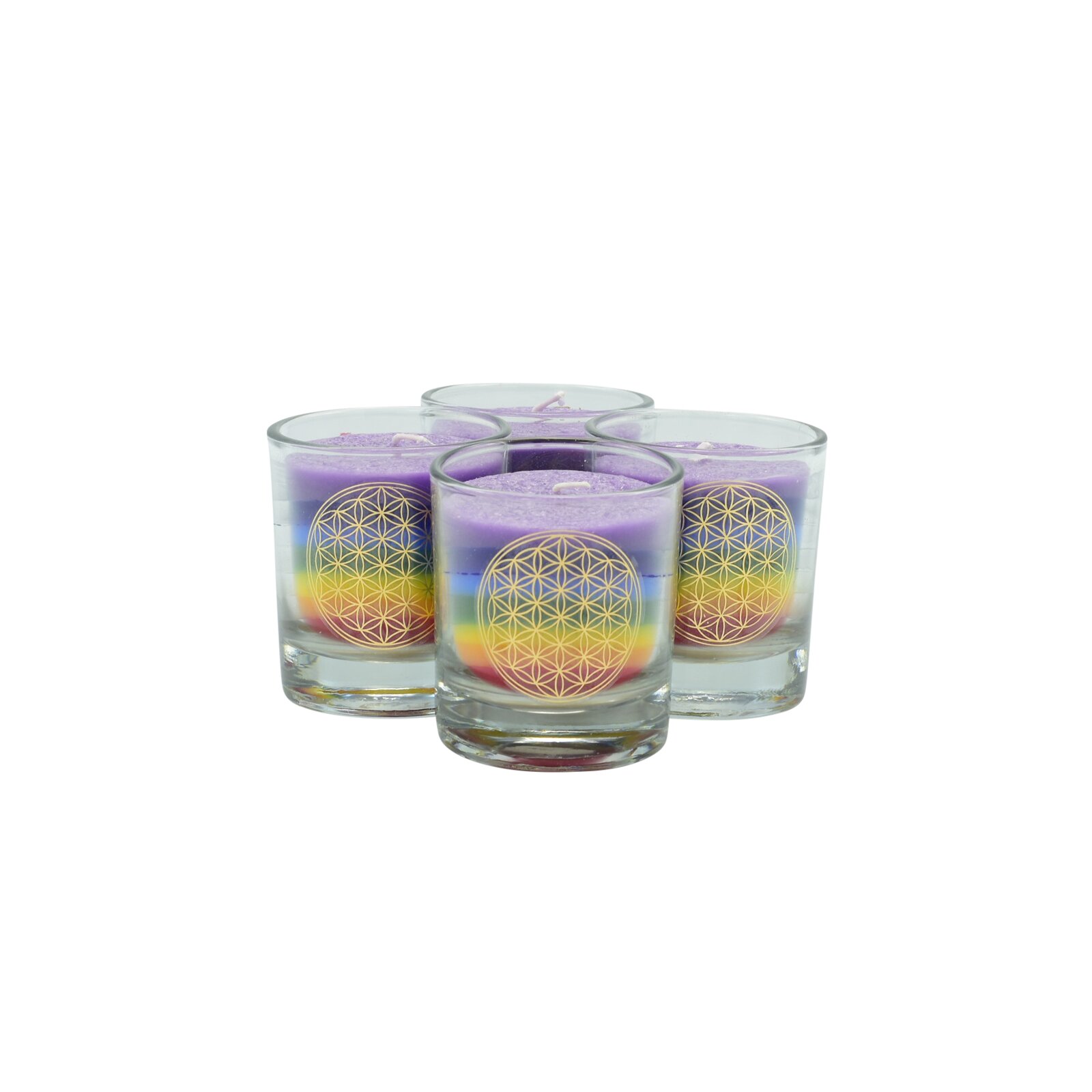 CHAKRA Candle, ca. 6 cm, set of 4, MULTICOLOR