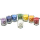 CHAKRA candle, ca. 6 cm, mix carton 8 pieces / colours