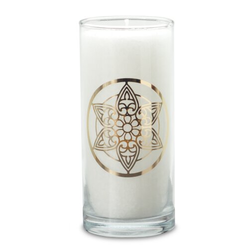 UNIQUE Magic Palmwax Jar WHITE, Mandala, Ø ca. 6 cm, H ca. 14 cm