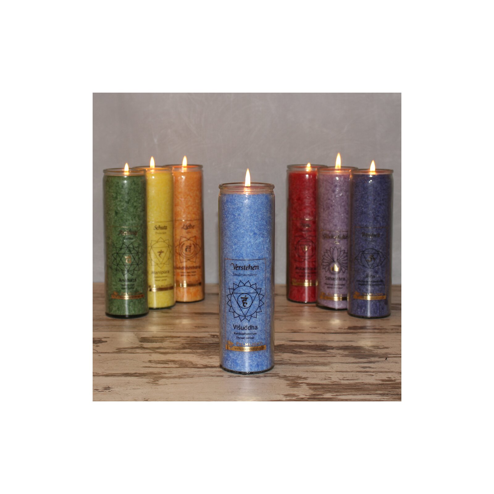 CHAKRA candle, ca. 20 cm, LIGHT BLUE