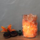 Salt crystal decoration FIRE in glass, Ø ca. 14...