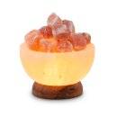 Illuminated Salt Crystal Bowl PETITE ROUND, with salt...