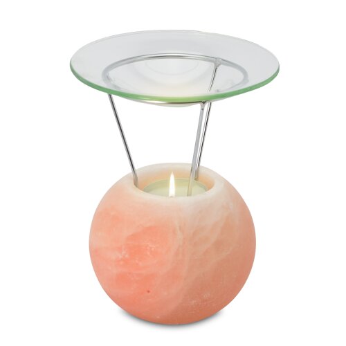 Salt Crystal Aroma Lamp PETITE BALL, ca. 940 g, Height ca. 14 cm