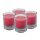 Palmwax Candle, Feng Shui NUANCE Red, 4 pieces per set, Ø ca. 5.4 cm, Height ca. 6.5 cm