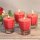 Palmwax Candle, Feng Shui NUANCE Red, 4 pieces per set, Ø ca. 5.4 cm, Height ca. 6.5 cm