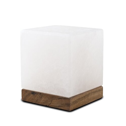 Illuminated Salt Crystal CUBE, White Line