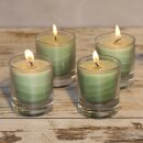 Palmwax Candle, Feng Shui NUANCE Green, 4 pieces per set,...
