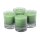 Palmwax Candle, Feng Shui NUANCE Green, 4 pieces per set, Ø ca. 5.4 cm, Height ca. 6.5 cm