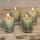 Palmwax Candle, Feng Shui NUANCE Green, 4 pieces per set, Ø ca. 5.4 cm, Height ca. 6.5 cm