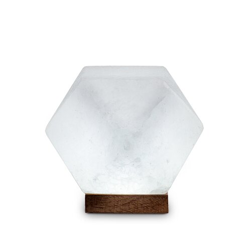 Illuminated Salt Crystal DIAMOND, White Line