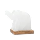 USB ELEPHANT, White Line, with wooden base, H ca. 11 cm