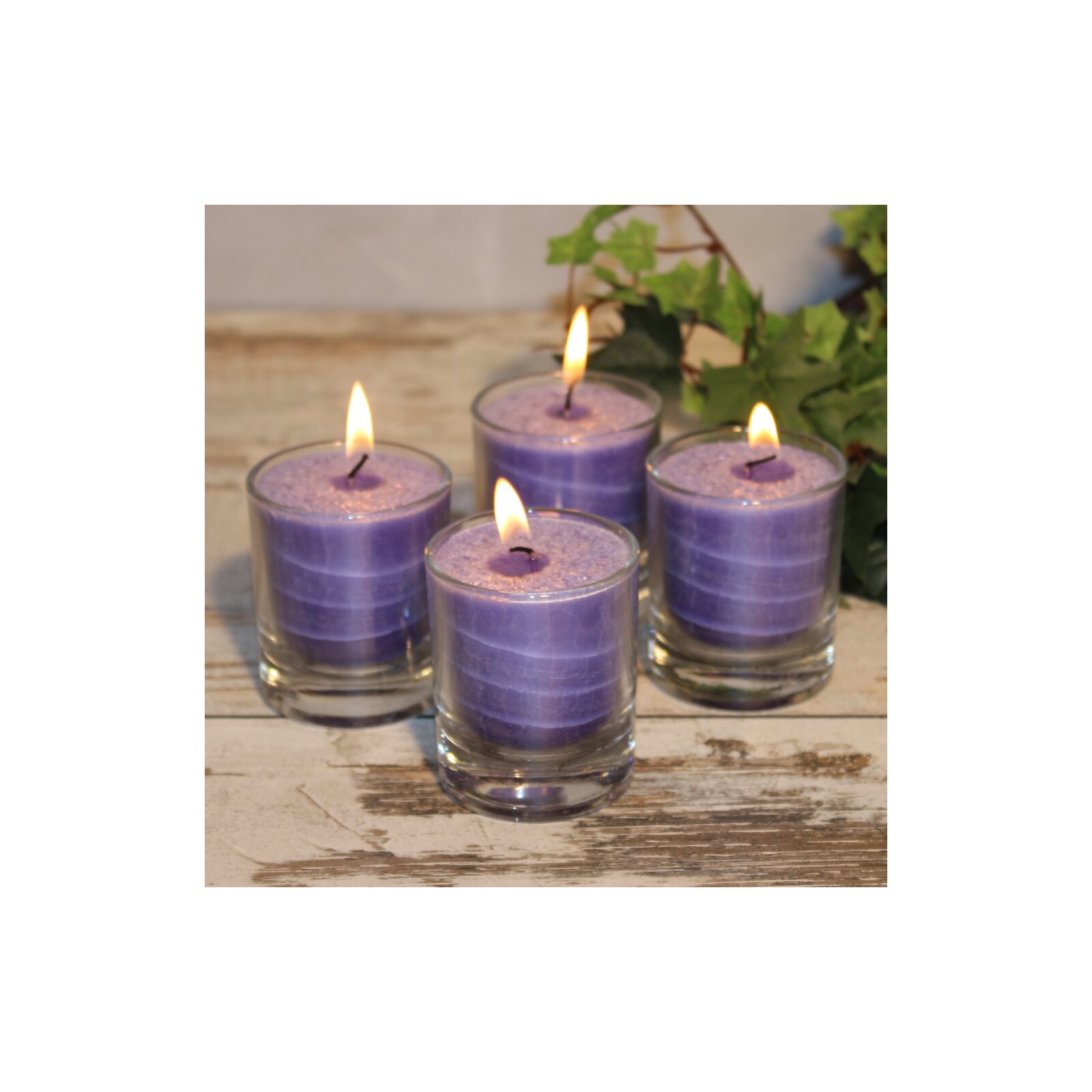 PalmwachsKerze, Feng Shui NUANCE Blau, 4erSet, Ø ca. 5,4 cm, Höhe c