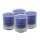 Palmwax Candle, Feng Shui NUANCE Blue, 4 pieces per set, Ø ca. 5.4 cm, Height ca. 6.5 cm