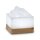 USB Salt Bowl PETITE CUBE, White Line, with salt crystals, with wooden base, ca. 8 x 8 x 4 cm