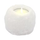 Salt Crystal Tealight Candleholder ROCK White Line