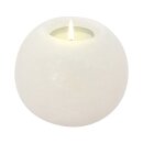 Salt Crystal Tealight Candleholder ROUND White Line