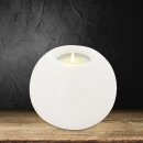 Salt Crystal Tealight Candleholder ROUND White Line