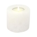 Salt Crystal Tealight Candleholder CYLINDER White Line