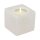 Salt Crystal Tealight Candleholder CUBE White Line