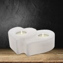 Salt Crystal Tealight Candleholder TWIN-HEART White Line