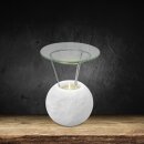 Salt Crystal Aroma Lamp PETITE BALL, White Line, ca. 940 g, Height ca. 14 cm