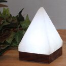 USB PYRAMID, White Line, with wooden base, H ca. 10 cm