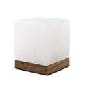 USB CUBE, White Line, with wooden base, ca. 7 x 7 x 9 cm