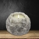 Salt Crystal Tealight Candleholder ROCK Grey Line