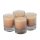 Palmwax Candle, Feng Shui NUANCE Brown, 4 pieces per set, Ø ca. 5.4 cm, Height ca. 6.5 cm