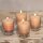 Palmwax Candle, Feng Shui NUANCE Brown, 4 pieces per set, Ø ca. 5.4 cm, Height ca. 6.5 cm