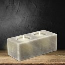 Salt Crystal Tealight Candleholder TWIN CUBE Grey Line