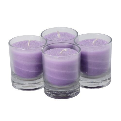 Palmwax Candle, Feng Shui NUANCE Violet, 4 pieces per set, Ø ca. 5.4 cm, Height ca. 6.5 cm