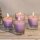 Palmwax Candle, Feng Shui NUANCE Violet, 4 pieces per set, Ø ca. 5.4 cm, Height ca. 6.5 cm