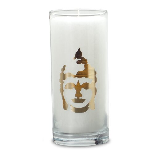 UNIQUE Magische Kerze WEISS, Buddha, Ø ca. 6 cm, H ca. 14 cm