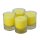 Palmwax Candle, Feng Shui NUANCE Yellow, 4 pieces per set, Ø ca. 5.4 cm, Height ca. 6.5 cm